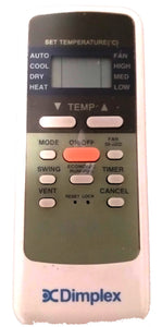 Dimplex Air Conditioner Remote